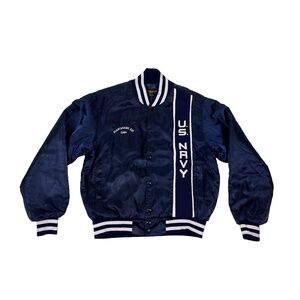 Vintage Swingters US Navy Bomber Jacket Blue Satin Guantanamo Bay Cuba